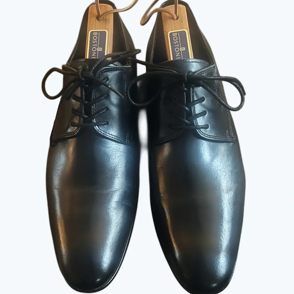 Kennith Cole Classic Black Leather Dress Oxfords Sz 7.5 (40)